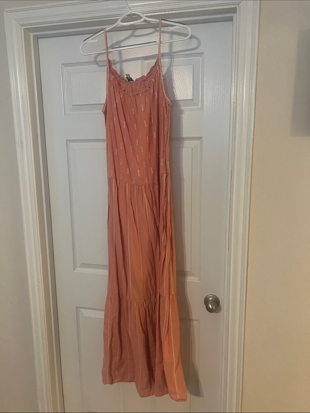 Wonderly Peach Maxi Dress with Spaghetti Straps